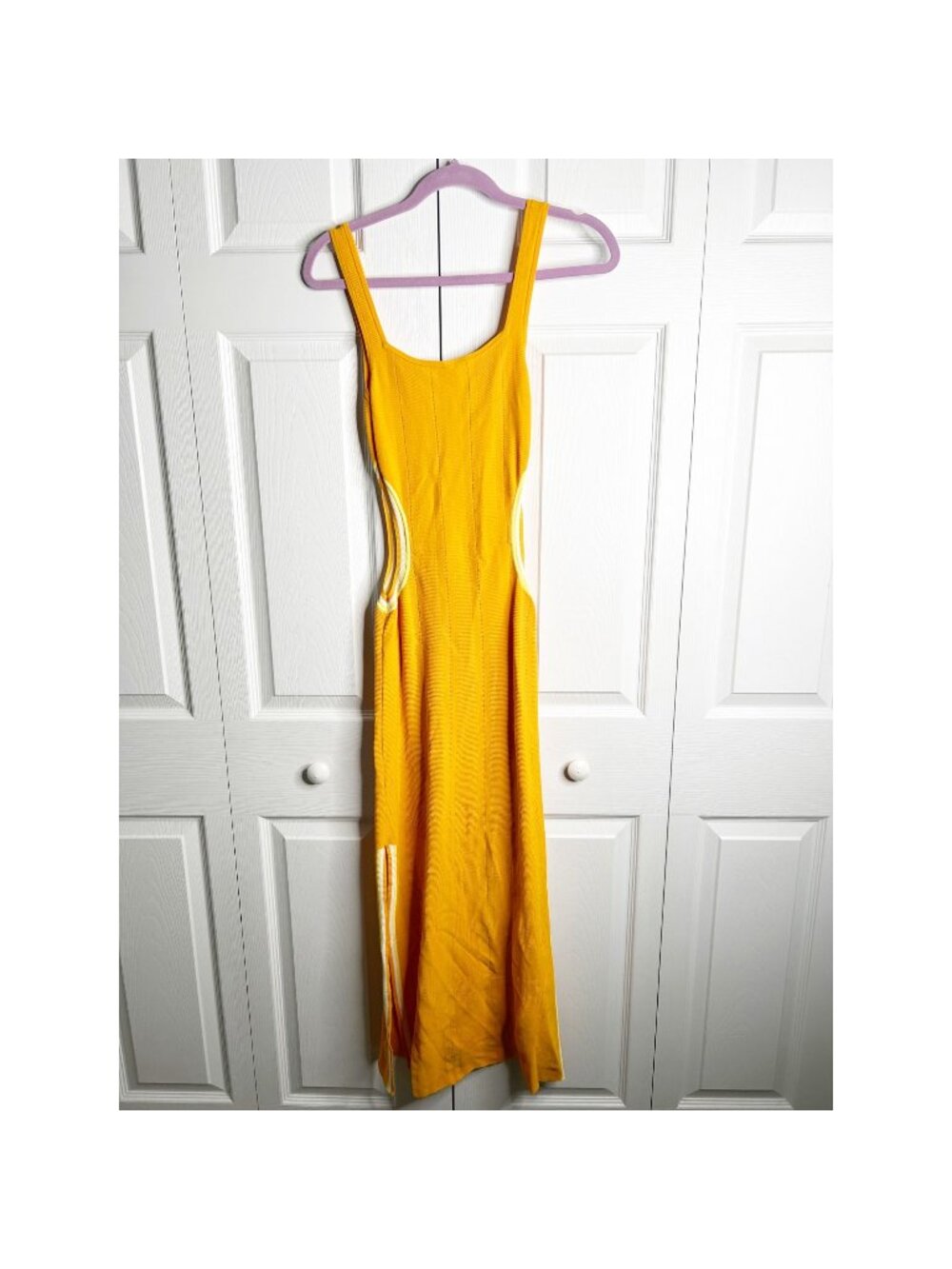 Solid & Striped Lola Orange Yellow Knit Cutout Knit Maxi Dress Women's Small S